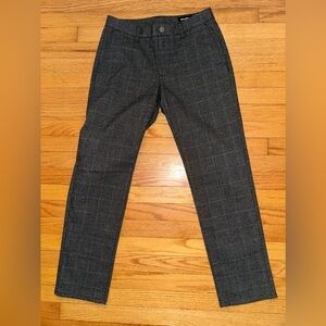 Bonobos Charcoal Gray Cotton Blend Small Checkered Pattern  Slim Pants 30 x 30